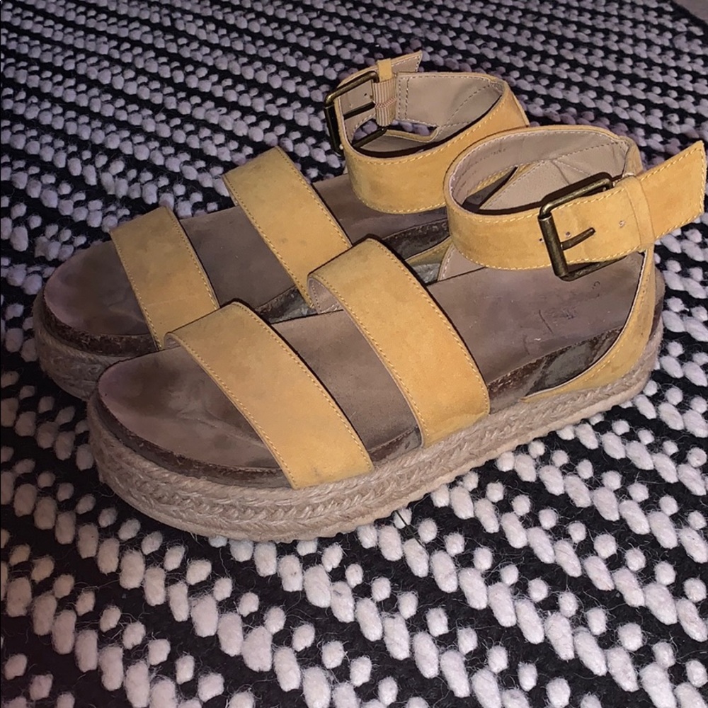 Suede Yellow Espadrilles